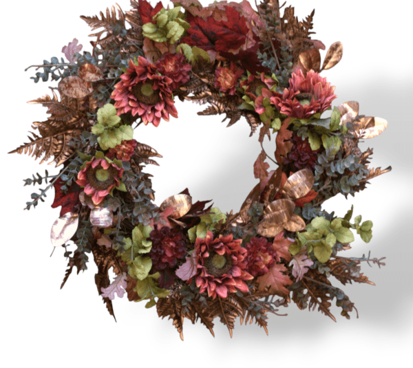 Rust Red Sunflower Front Door Wreath