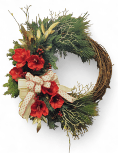 Red Amaryllis Wreath