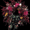 Cranberry Dahlia Wreath with Rose Gold Ferns