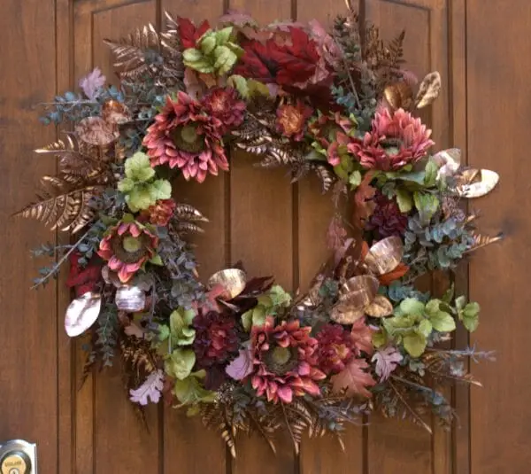 Rust Red Sunflower Front Door Wreath