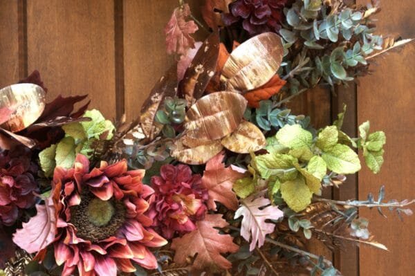 Rust Red Sunflower Front Door Wreath