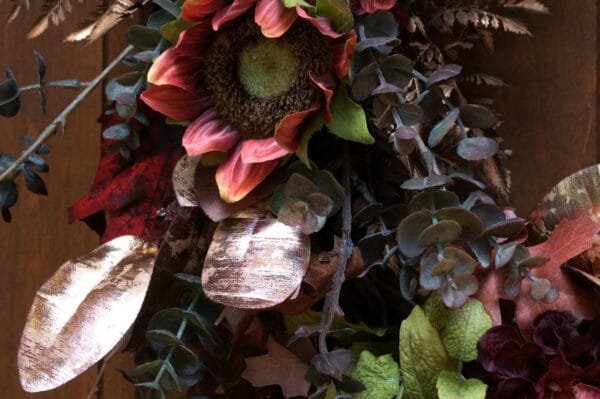 Rust Red Sunflower Front Door Wreath