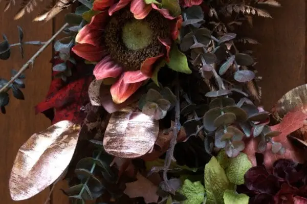 Rust Red Sunflower Front Door Wreath