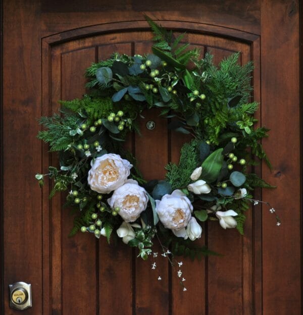 Peony & Magnolia Front Door Wreath