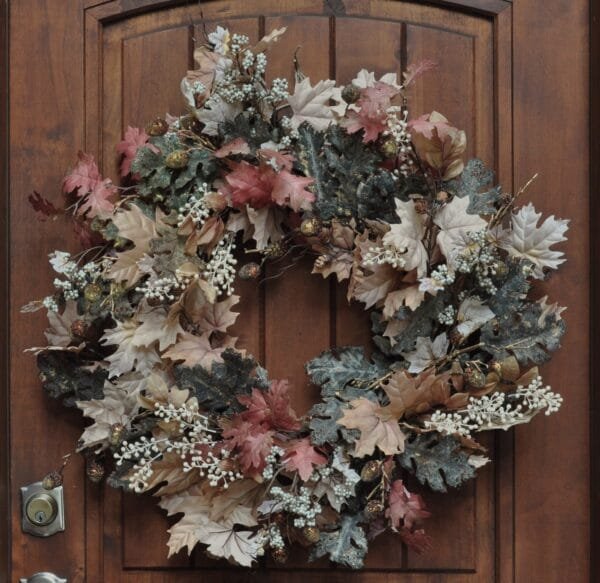 Metallic Copper Oak Leaf Front Door Wreath