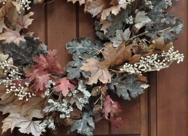 Metallic Copper Oak Leaf Front Door Wreath