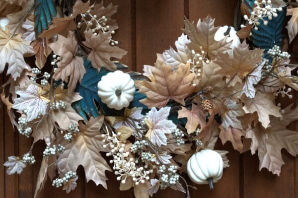 Autumn White Pumpkin Front Door Wreath