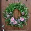 Blush Rose Sedum Spring Wreath _close up