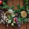 Christmas Pomegranate Front Door Pine Wreath