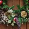 Christmas Pomegranate Front Door Pine Wreath