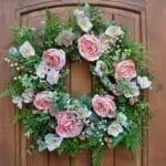 Blush Rose & Pink Hellebore Spring Wreath