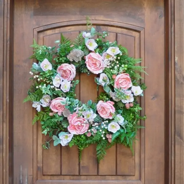 Blush Rose & Hellebore Designer Spring Wreath Blush Rose & Hellebore Designer Spring Wreath