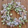Pink Frost Hellebore & Metallic Leaf Spring Wreath