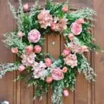 Pink Peonies, Hydrangeas and Tulips Wreath for Spring