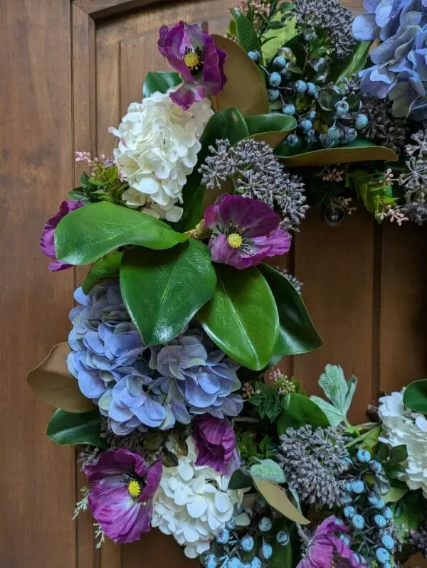 Monetdoor Giverny Twilight Floral Summer Wreath