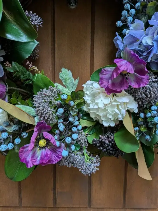 Monetdoorhalf Giverny Twilight Floral Summer Wreath