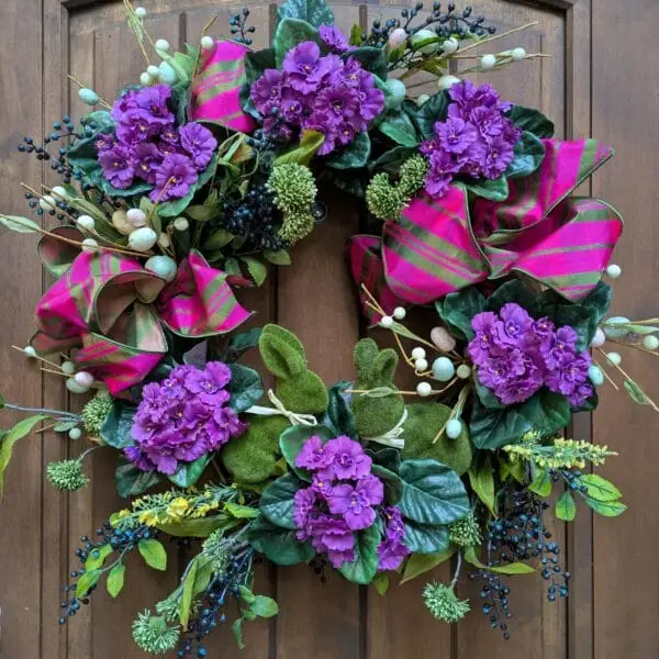 African Violet Easter Wreath