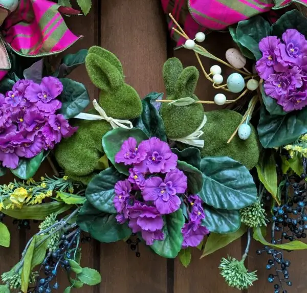African Violet Easter Wreath Bunnies African Violet Easter Wreath Bunnies