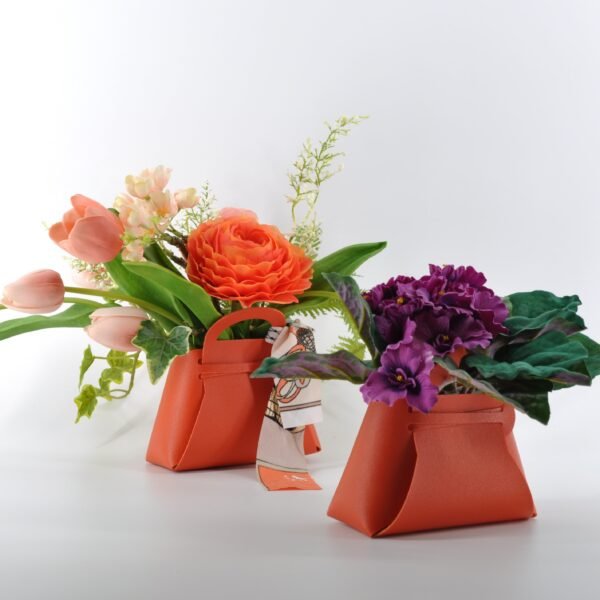 Ranunculus violet mini satchel bouquet