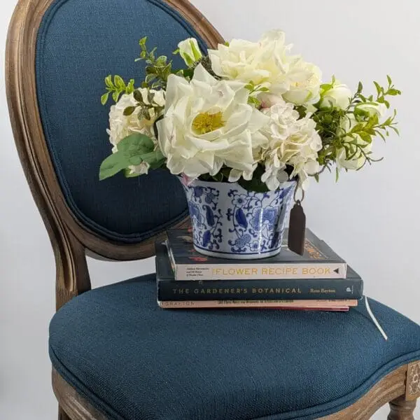 Garden Reverie -White Rose & Hydrangea Arrangement