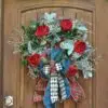 Harlequin Holly Christmas Rose Wreath The Harlequin Holly Christmas Rose Wreath