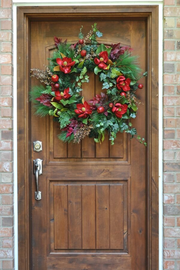 Magnolia Apple Christmasfulldoor Magnolia Apple Christmas Wreath