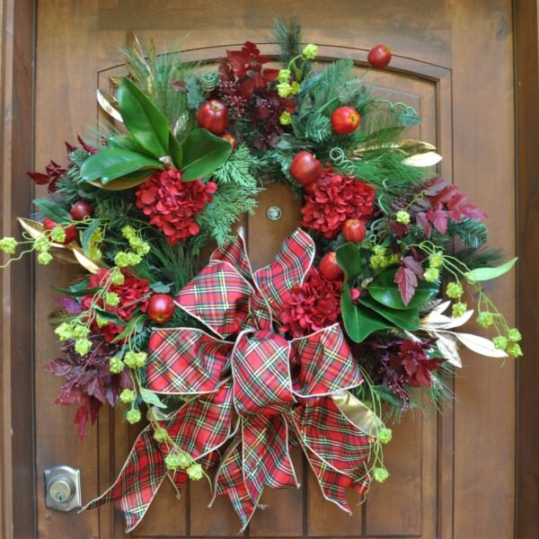 Tartan Plaid Christmas Wreath Holiday Cheer Tartan Wreath