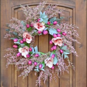 Amaryllis & Lamb's Ear Wreath