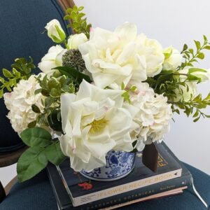 Garden Reverie - Roses & Hydrangeas in Chinoiserie Vase