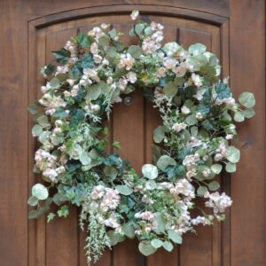 Apple Blossom and Eucalyptus Spring Wreath