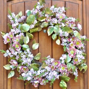 Lilac & Hellebore Floral Wreath